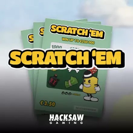 Scratch’em logo by Hacksaw Gaming at Igobet